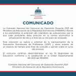 Comunicado: Extensión calendario evaluación del concurso de oposición.